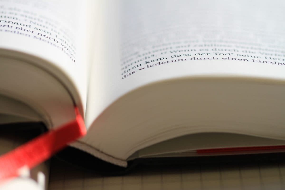 A bookmark placed in a book